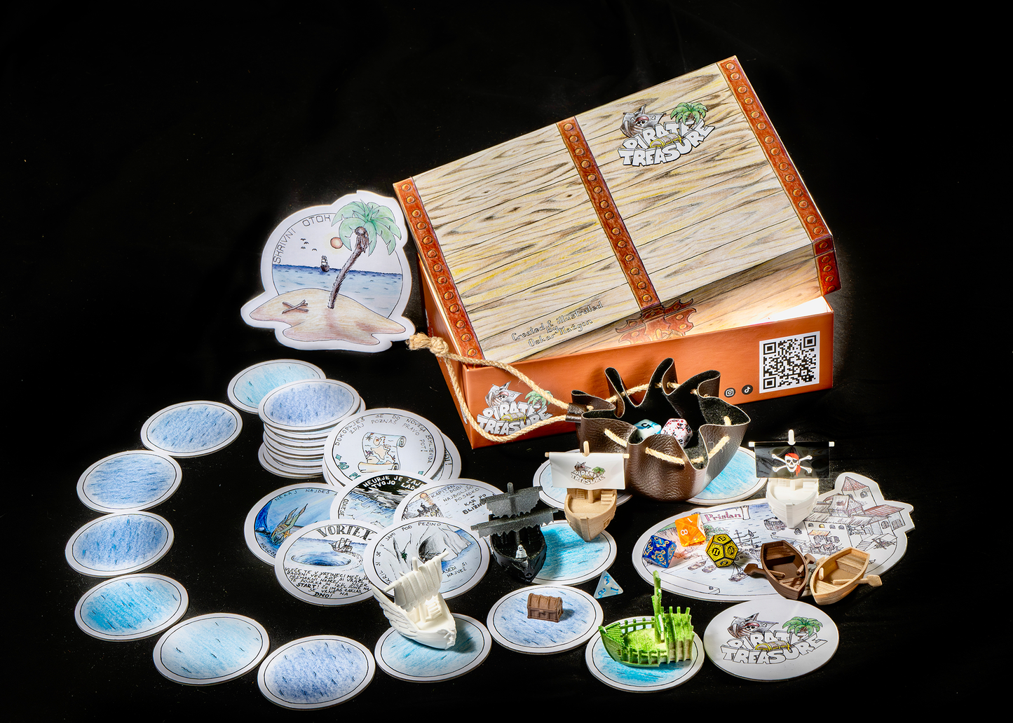 Pirate Treasure – Handcrafted family board game for 2–10 players